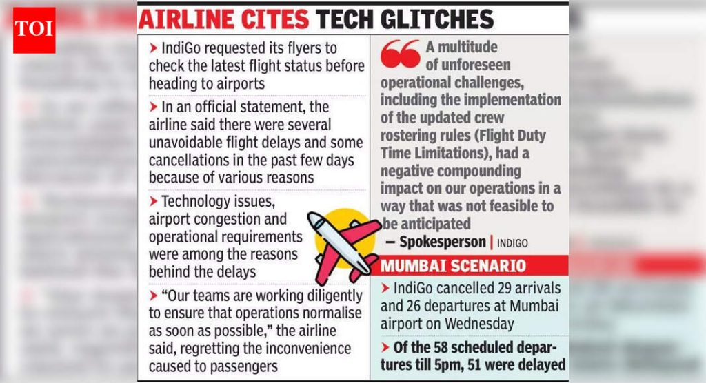 इंडिगोच्या 2 उड्डाणे रद्द, अनेक क्षेत्रांमध्ये विलंब झाला | पुणे बातम्या
