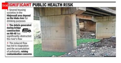 हिंजवडीतील रहिवाशांना पिण्याच्या पाण्याची चिंता भेडसावत असल्याने ढिगाऱ्यामुळे मुळा प्रवाहात अडथळे येत आहेत हिंजवडीतील रहिवाशांना पिण्याच्या पाण्याची चिंता भेडसावत असल्याने ढिगाऱ्यामुळे मुळा प्रवाहात अडथळे येत आहेत