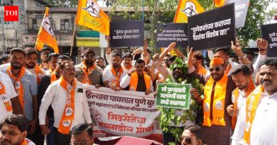 पुण्यात पावसाळ्यापूर्वीची निकृष्ट दर्जाची कामे, पाणी साचल्याने शिवसेनेचे आंदोलन